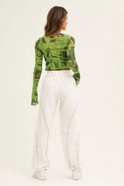 White Cargo Parachute Pants -Midi Dresses Style wide leg pants white cargo parachute pants 33006688436417