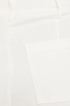 White High Rise Linen Blend Wide Leg Pants -Midi Dresses Style wide leg pants white high rise linen blend wide leg pants 32980828553409