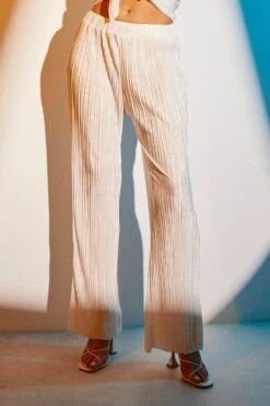 White Plisse Pant Wide Leg -Midi Dresses Style wide leg pants white wide leg pants 33090012053697