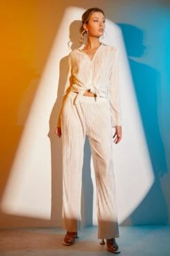 White Plisse Pant Wide Leg -Midi Dresses Style wide leg pants white wide leg pants 33090012250305